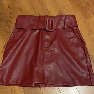 Red leather Zara skirt